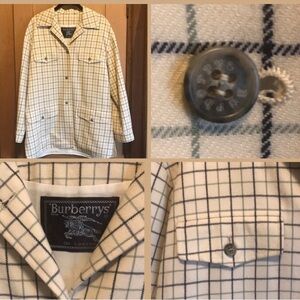 Burberrys Cream Check Button-Front Jacket
